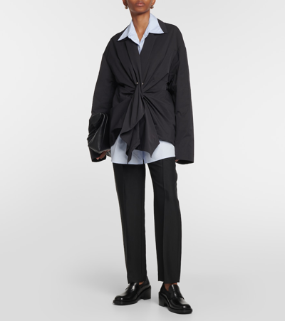 Dries Van Noten Calfskin Heeled Penny Loafers In Black