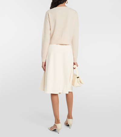 Shop Vince Wool And Cashmere-blend Cardigan In Beige