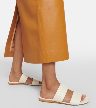 Gabriela Hearst Lora Leather Sandals In Beige