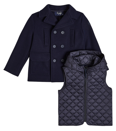 Shop Il Gufo Double-breasted Hooded Coat In Blue
