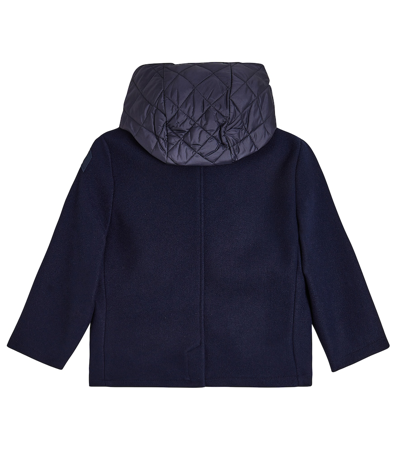 Shop Il Gufo Double-breasted Hooded Coat In Blue