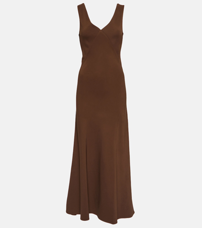 Shop Asceno Bordeaux Slip Dress In Brown