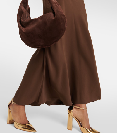 Asceno Bordeaux Silk Slip Dress In Brown