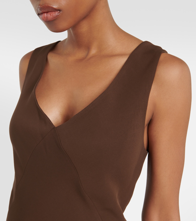 Asceno Bordeaux Silk Slip Dress In Brown
