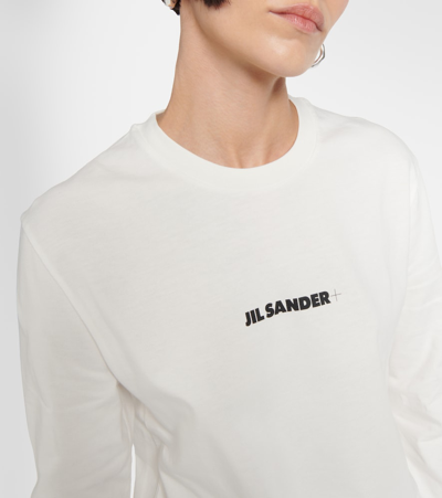 Shop Jil Sander Logo Cotton Sweatshirt In Grey