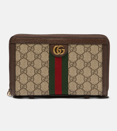 Shop Gucci Ophidia Gg Canvas Travel Case In Multicoloured