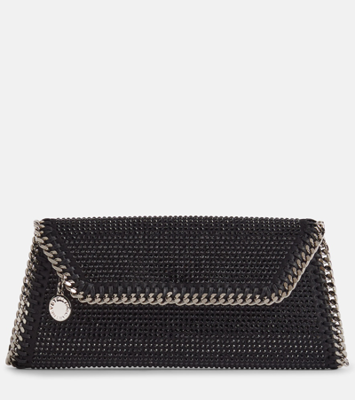 Shop Stella Mccartney Falabella Embellished Clutch Bag In Black