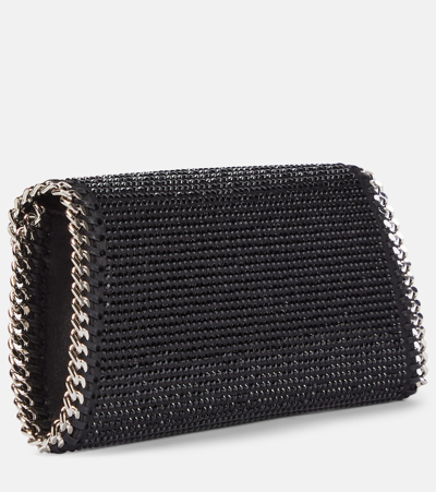 Shop Stella Mccartney Falabella Embellished Clutch Bag In Black
