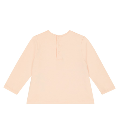 Shop Chloé Kids Baby Logo Cotton-jersey T-shirt In Pink