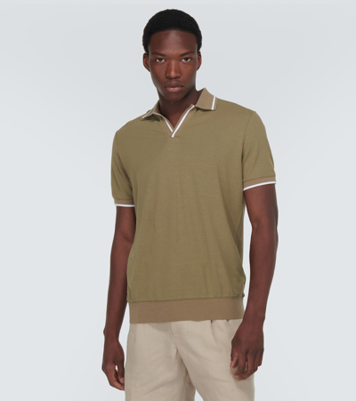 Shop Loro Piana Palikir Cotton Jersey Polo T-shirt In Neutrals