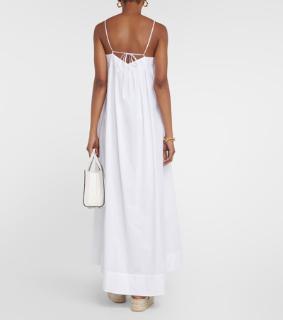 Shop Asceno Heather Cotton Batiste Maxi Dress In White