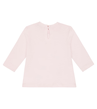 Shop Monnalisa Printed Cotton Top In Pink