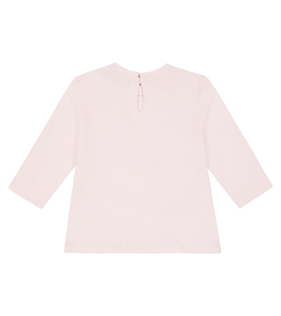 Monnalisa Printed Cotton Top In Pink