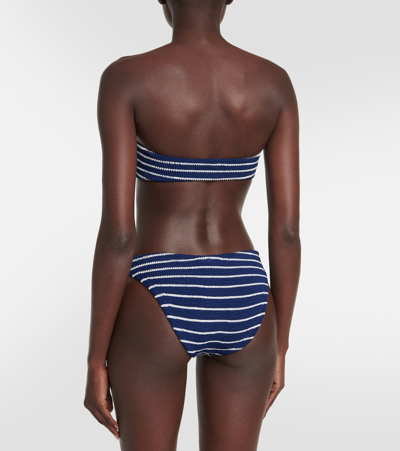 Shop Hunza G Jean Striped Bikini In Blue