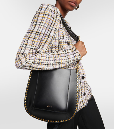 Shop Isabel Marant Oskan Leather Crossbody Bag In Black