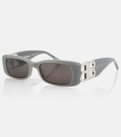 Balenciaga Grey Rectangular Ladies Sunglasses Bb0096s 014 51 In Grey