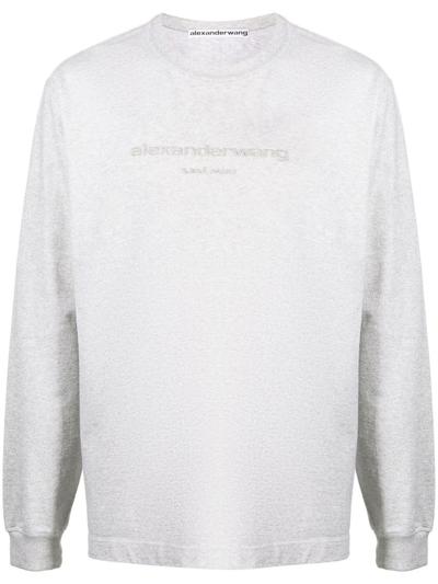 Shop Alexander Wang Long Sleeve T-shirt Clothing In Grey