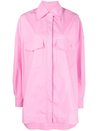 Shop Attico The  Cotton Canvas Jacket In Pink &amp; Purple