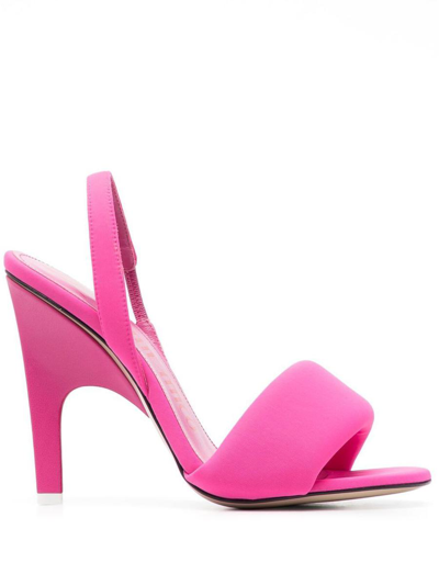 Shop Attico The  Sandal ``rem`` Geranium In Pink &amp; Purple