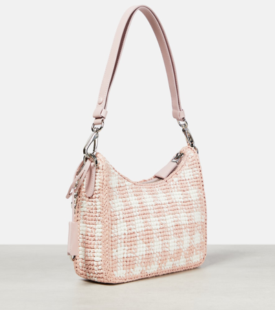 Prada Pink Re-edition 2005 Mini Crochet Shoulder Bag In White