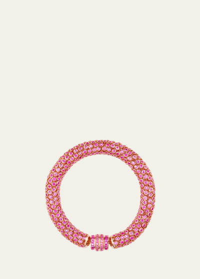 Shop Gemella Jewels Dancing Queen Bracelet In Rose Gold With Pink Sapphire