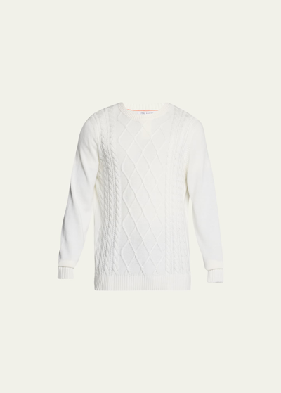 Shop Brunello Cucinelli Men's Cotton Marinaio Sweater In White
