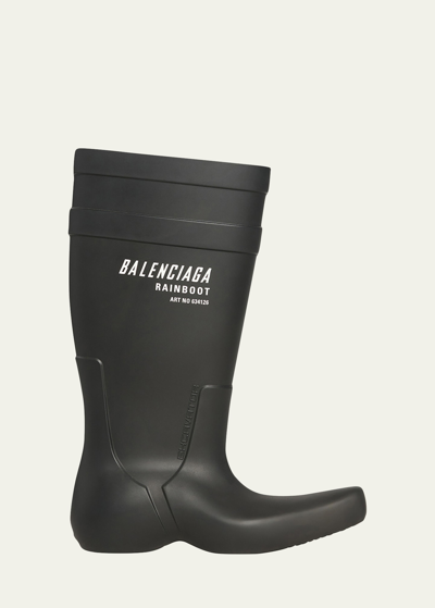 Shop Balenciaga Men's Excavator Rubber Rain Boots In Black
