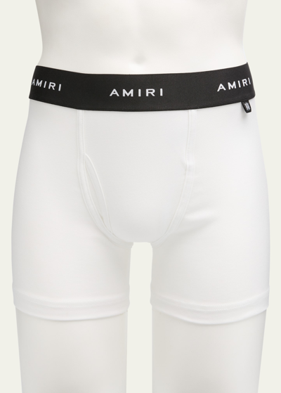 Shop Amiri Men's Logo Band Boxer Briefs In White