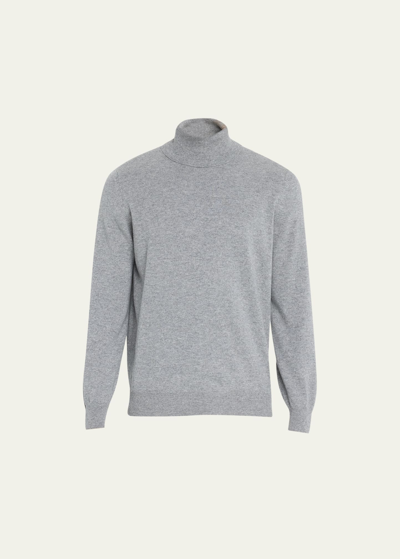 Shop Brunello Cucinelli Men's Cashmere Turtleneck Sweater In Ch101 Black