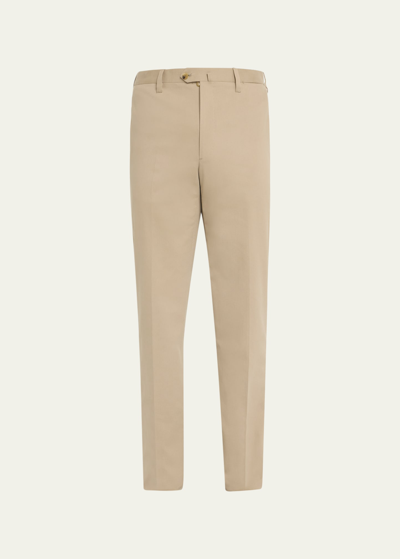 Shop Cesare Attolini Men's Cotton-cashmere Twill Pants In N21-beige
