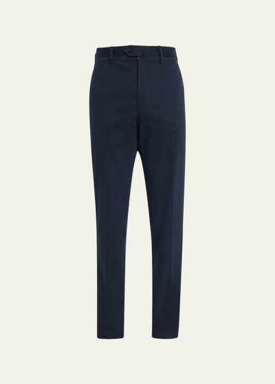 Shop Cesare Attolini Men's Cotton-cashmere Twill Pants In B31-navy