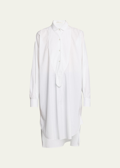 Shop The Row Cosy Long Button-front Shirt In Off White