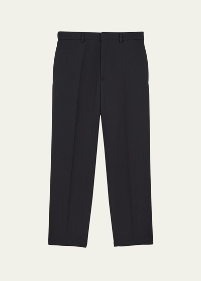 Shop Jil Sander Men's Wool Slim-straight Gabardine Pants In Black