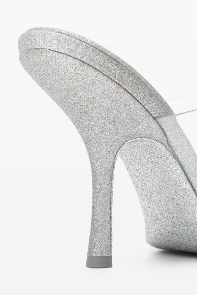 Shop Alexander Wang Nudie 105 Sandal In Glitter/pvc In Silver