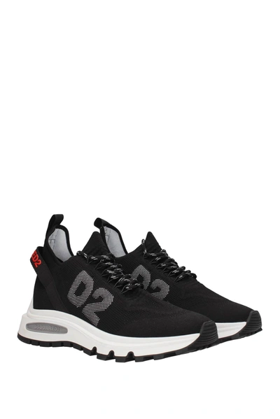 Shop Dsquared2 Sneakers Runds2 Fabric Black