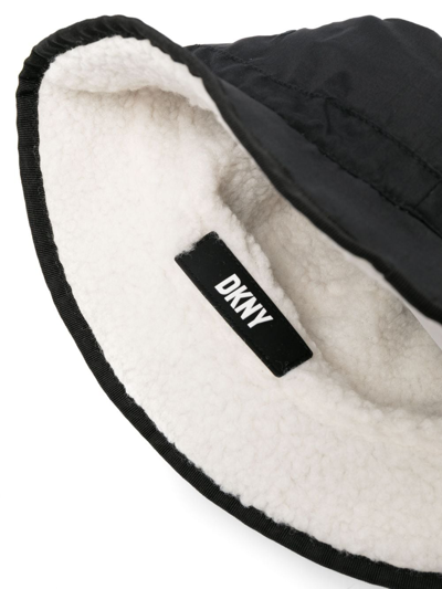 Shop Dkny Reversible Logo-print Bucket Hat In Black