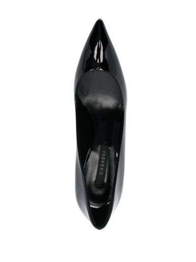 Shop Casadei Scarlet Tiffany 80mm Patent-finish Pumps In Black