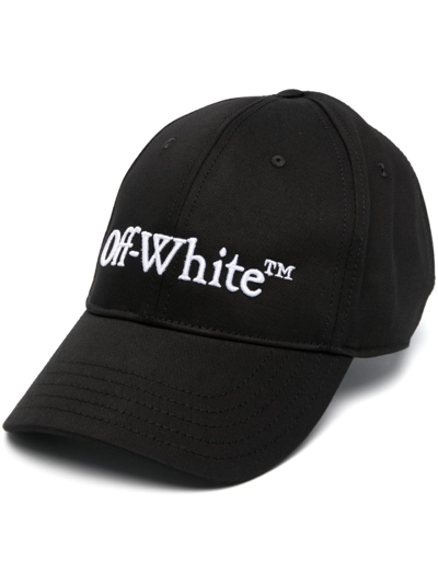 Shop Off-white Bookish Logo-embroidered Baseball Cap In Black