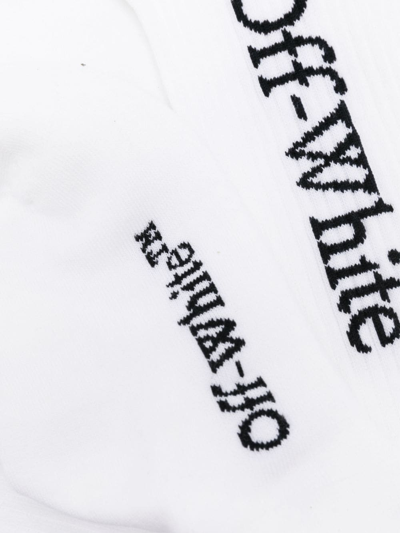 Off-white Bookish' White Cotton Blend Socks In White