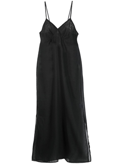 Shop Gimaguas Sora V-neck Cotton Dress In Black