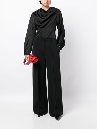 Shop The Row Lazco Wide-leg Tailored Trousers In Black
