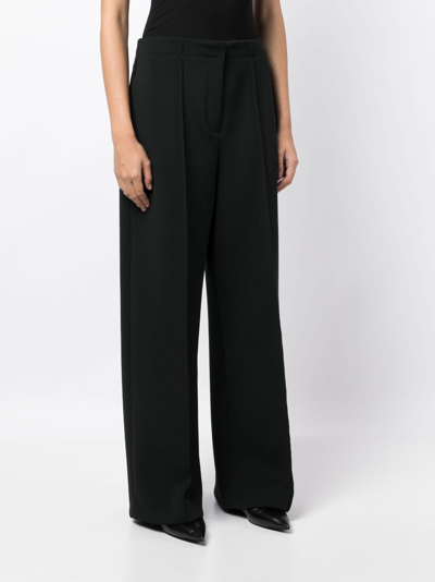 Shop The Row Lazco Wide-leg Tailored Trousers In Black