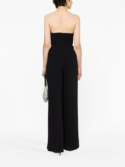 Shop Solace London Plunging-neckline Wide-leg Jumpsuit In Black