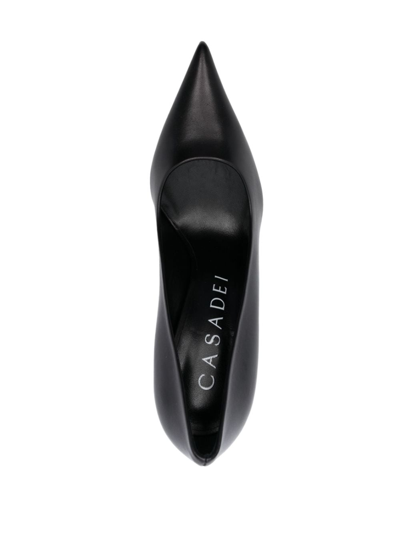 Shop Casadei Pointed-toe 110mm Leather Pumps In Black