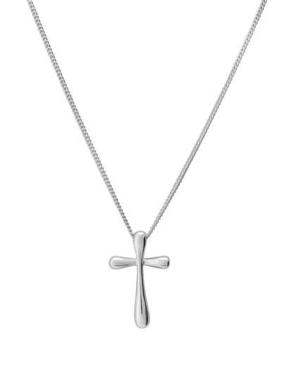 Shop Tane México 1942 Drop Cross Pendant Necklace In Silver