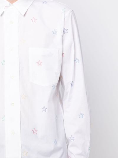 Shop Comme Des Garçons Homme Deux Star-print Cotton Shirt In White