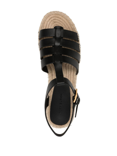 Shop Tory Burch Fisherman 80mm Leather Sandals In Black