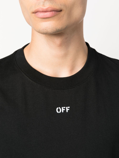 Shop Off-white Off Stamp-print Cotton T-shirt In Black