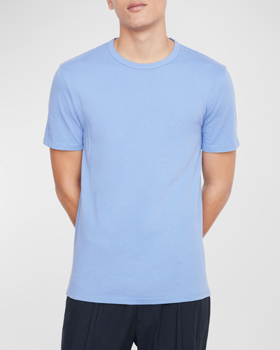 Shop Vince Men's Garment-dyed Crewneck T-shirt In Washed Periwinkle