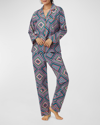 Shop Trina Turk X Bedhead Pajamas Diamond-print Organic Cotton Poplin Pajama Set In Diamond Geo